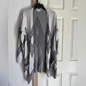 Gray and Black Women's Cardigan